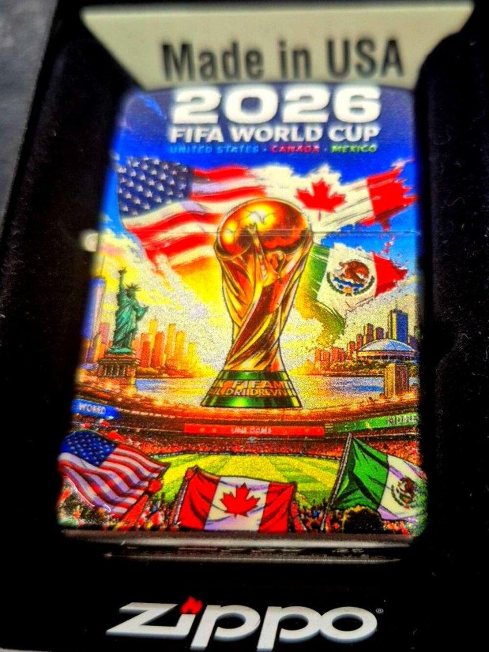 Premium Colorful Multisided World Cup Soccer Zippo Lighter